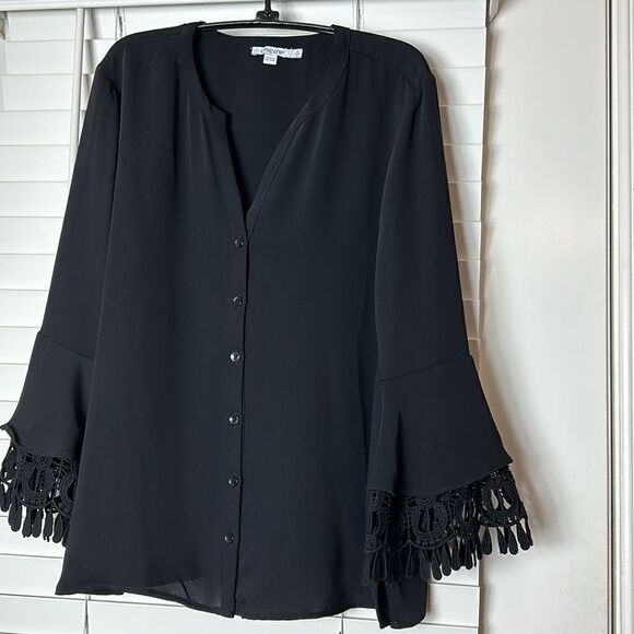 Chico’s SZ 0 long sleeve button up top - Picture 6 of 11